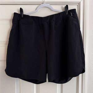 Lands' End Water Shorts - Womens XL Black | Zipper Pocket | Unlined